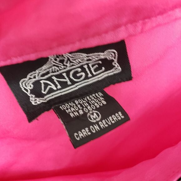Angie One Shoulder Studded Hot Pink Cocktail Dress Size M - Picture 6 of 6
